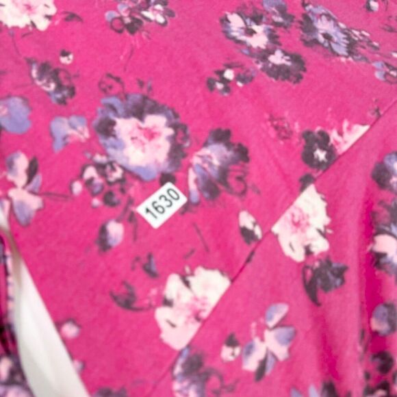 DG2 Top Womens 2X Pink Floral Long-Sleeve Crew-Neck Blouse Cottage Core New - Picture 9 of 10